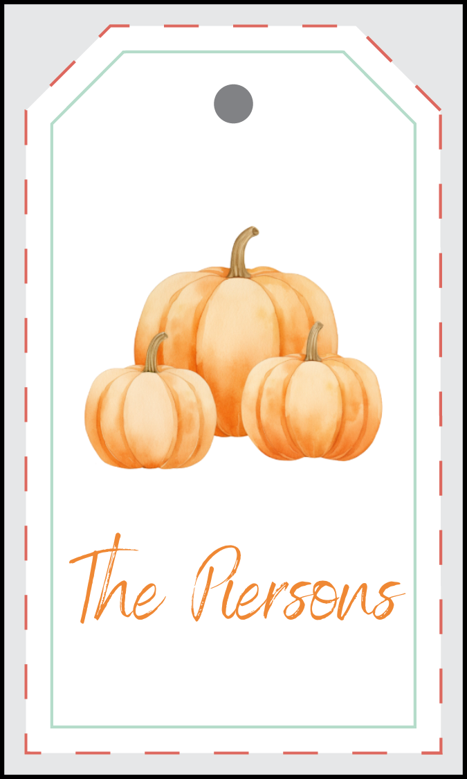 Watercolor Pumpkin Gift Tag