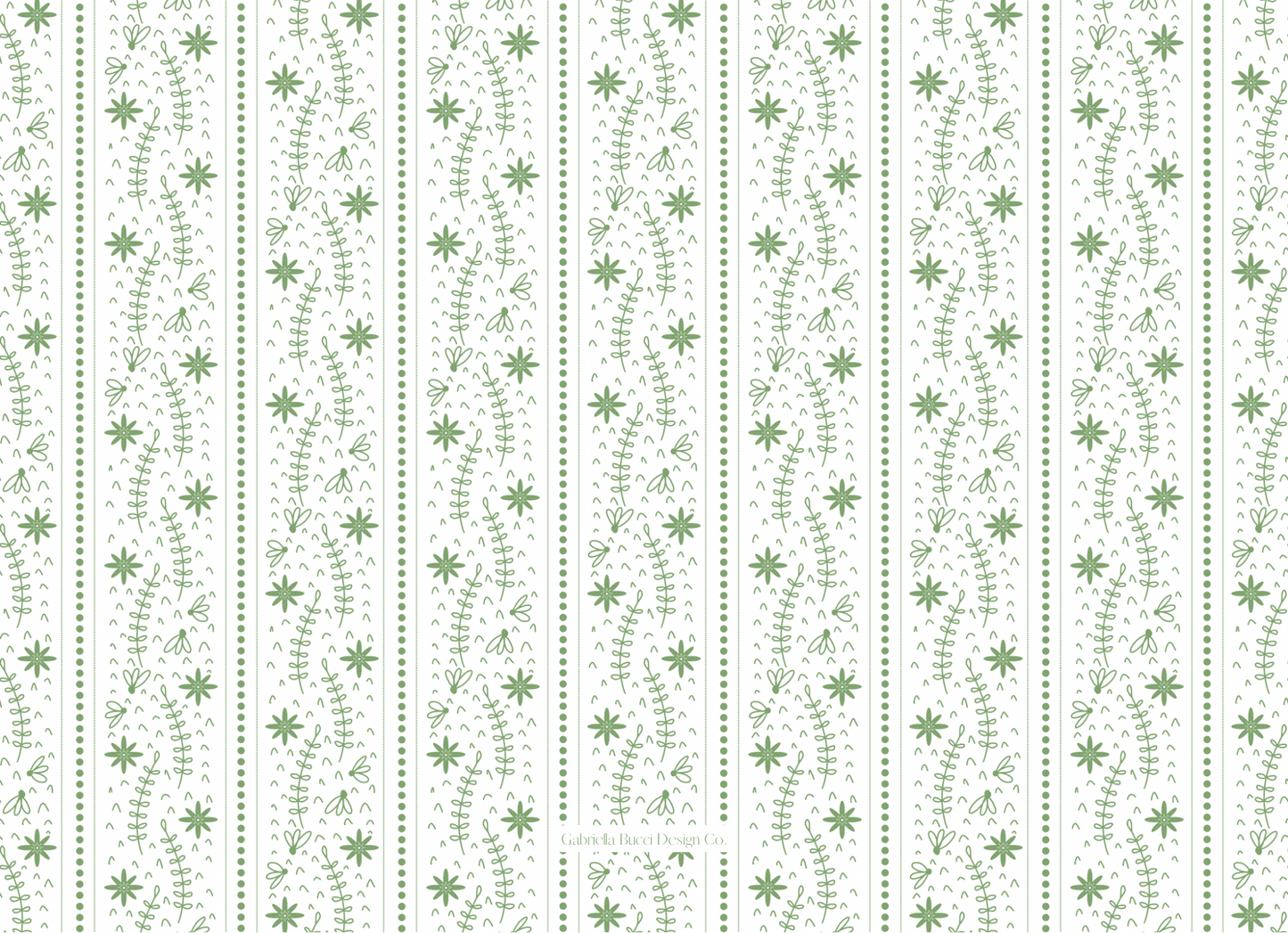 Green Field Floral Notecard