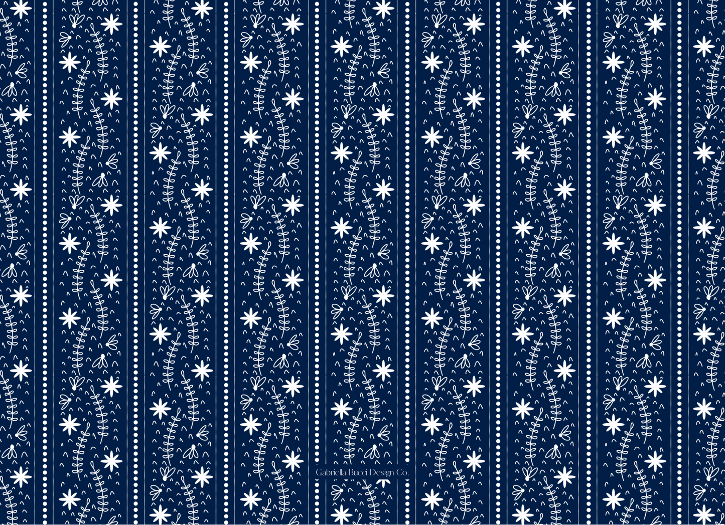 Blue Field Floral Notecard