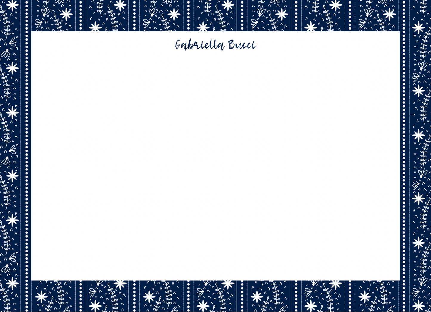 Blue Field Floral Notecard