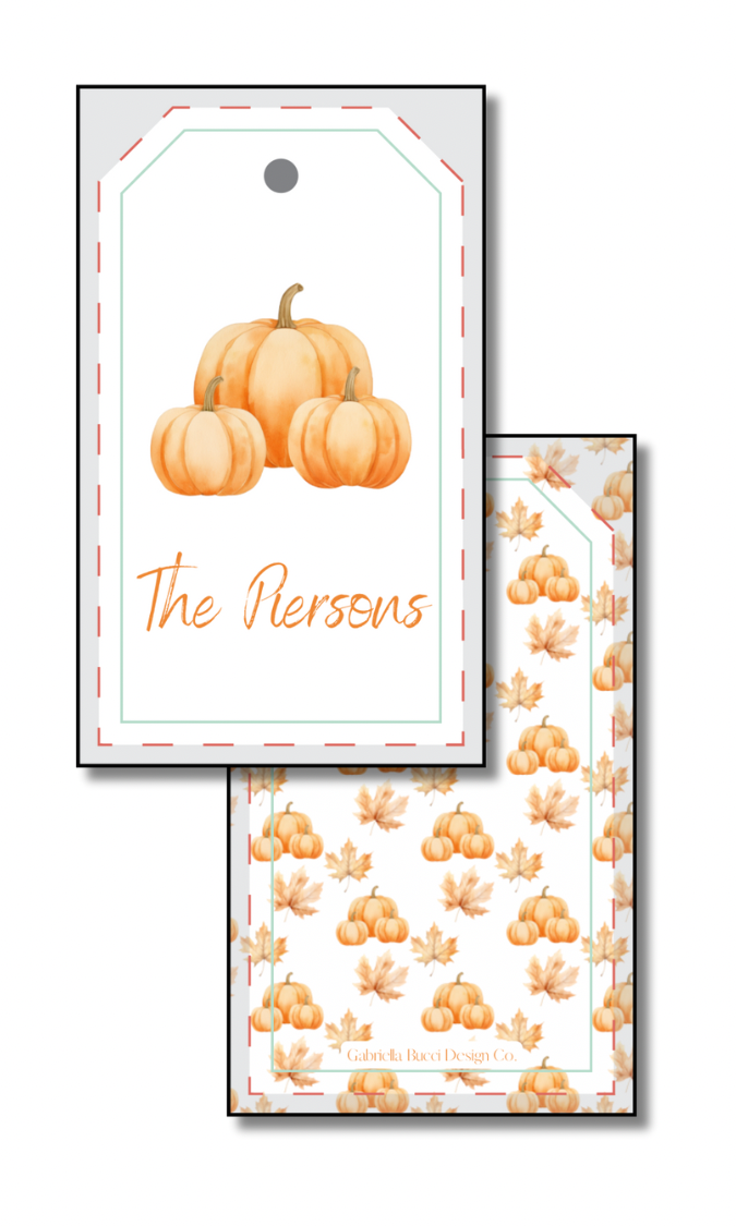 Watercolor Pumpkin Gift Tag