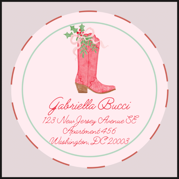 Cowboy Christmas Return Address Sticker