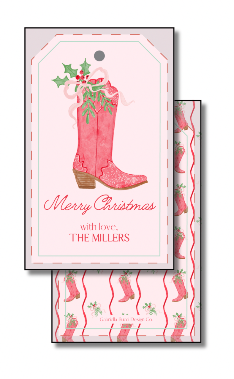 Cowboy Christmas Gift Tag