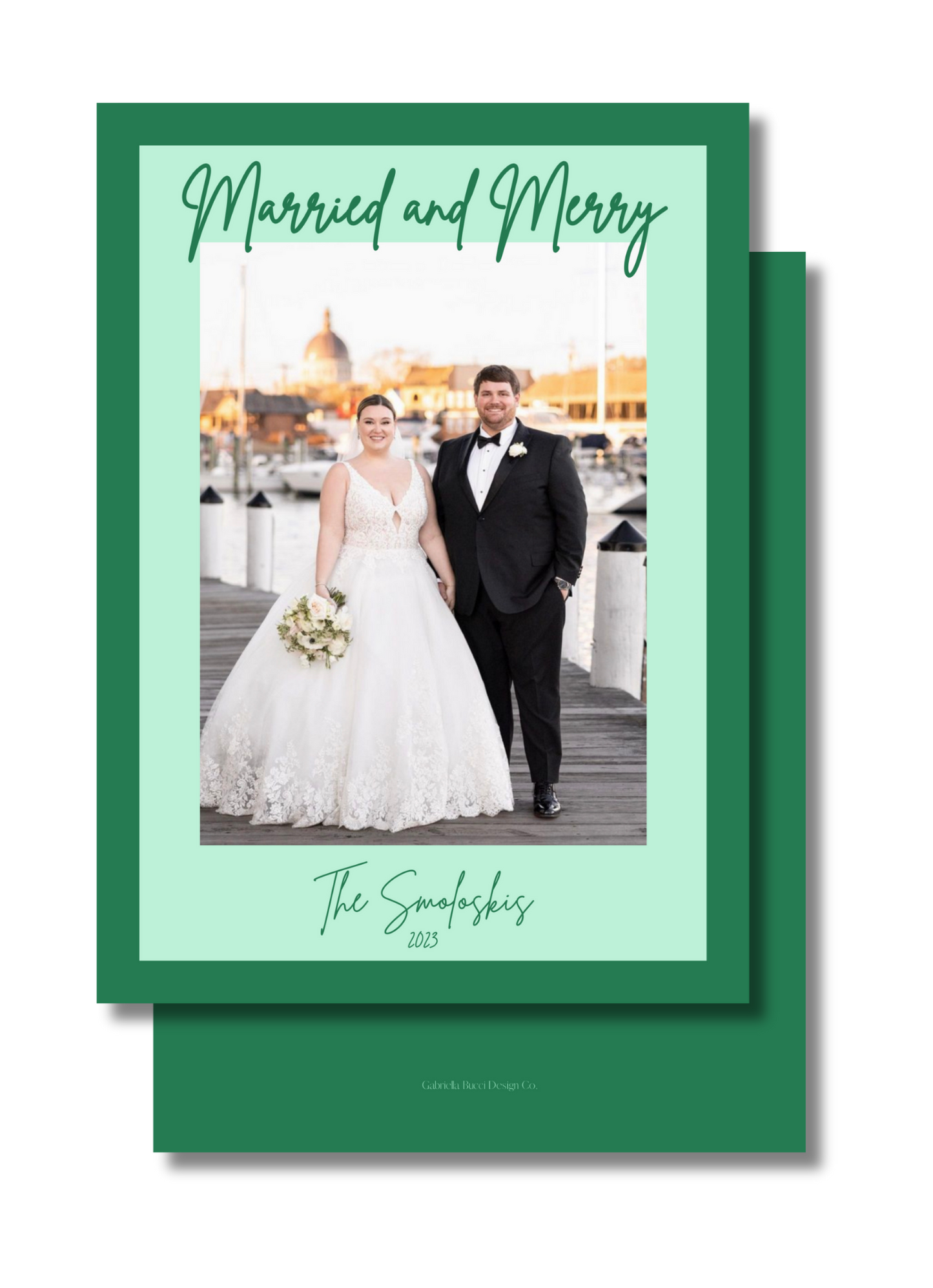 Married and Merry Christmas Card (Green)