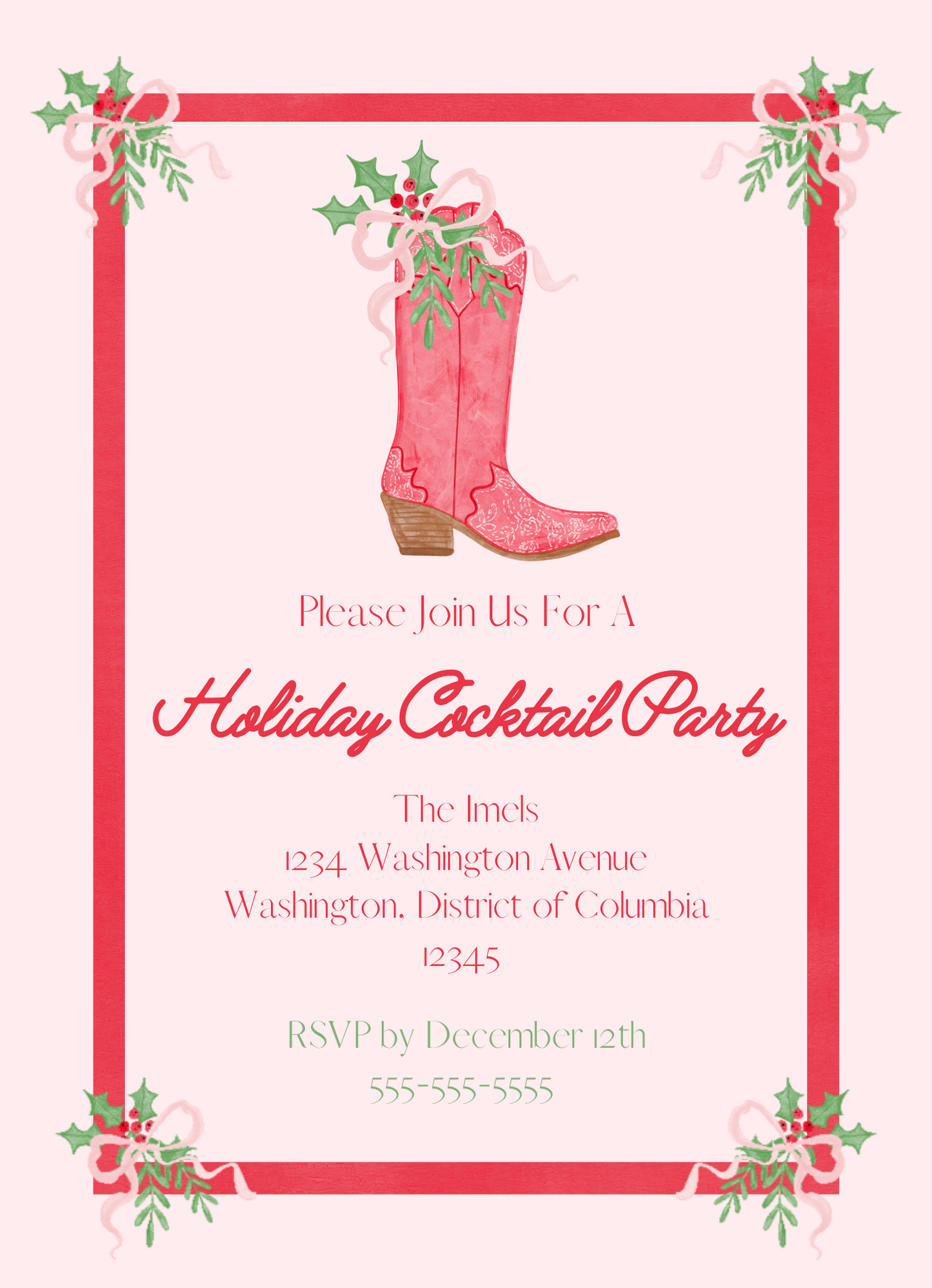Cowboy Christmas Party Invitation