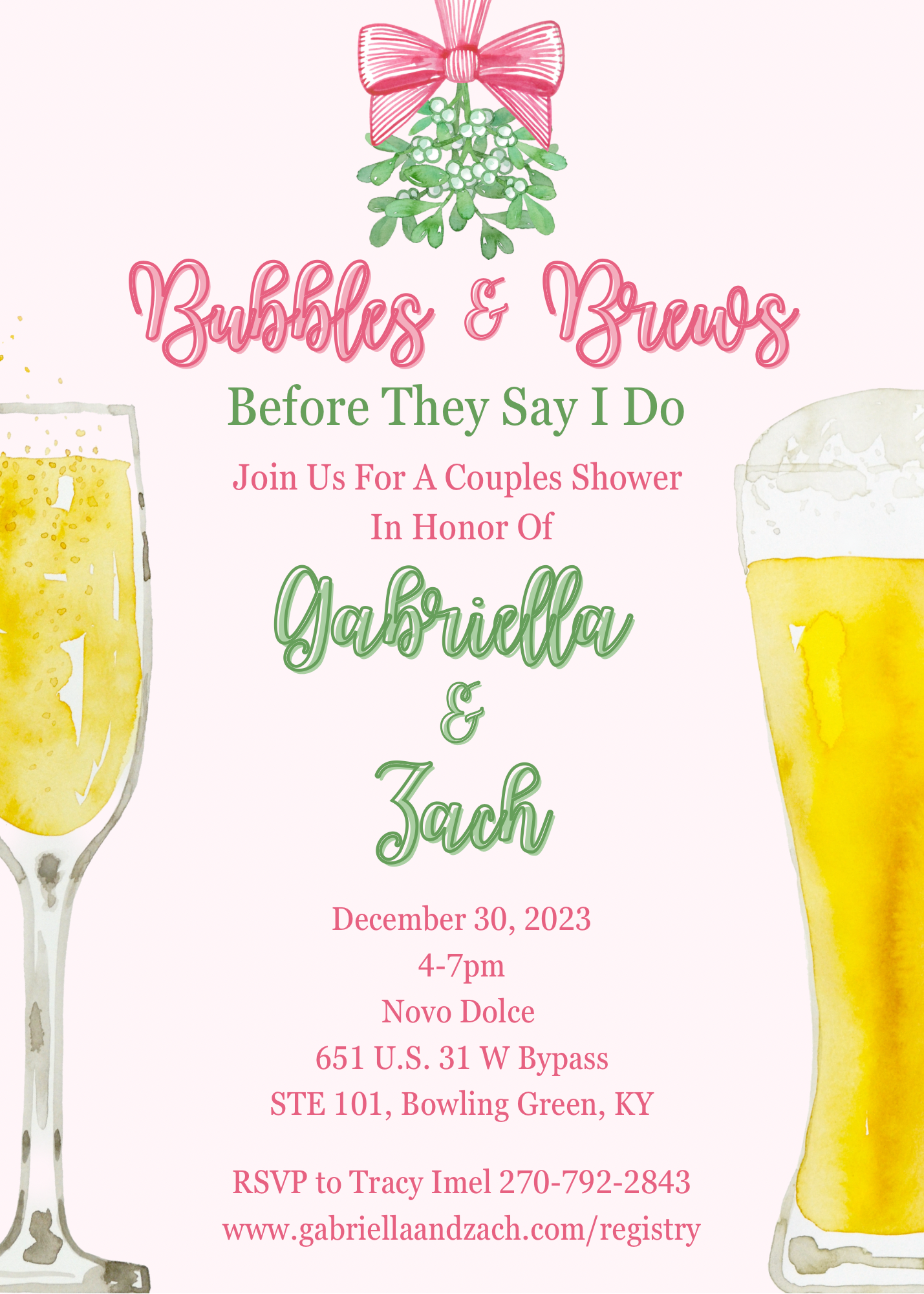 Bubbles & Brews Couples Shower Invitation