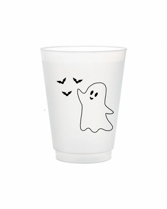 Friendly Ghost Frosted Plastic Cups