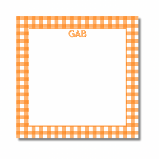 Orange Gingham Notepad