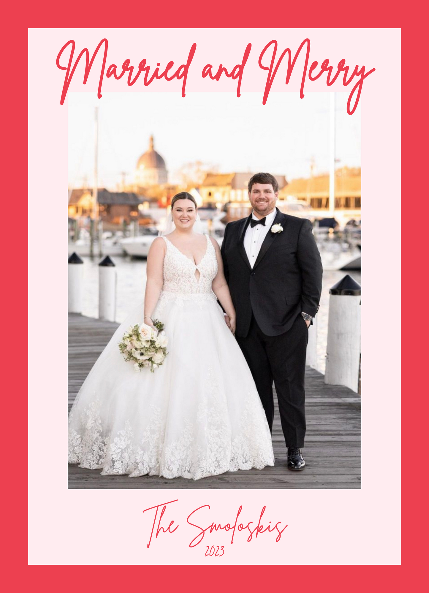 Married and Merry Christmas Card (Red)