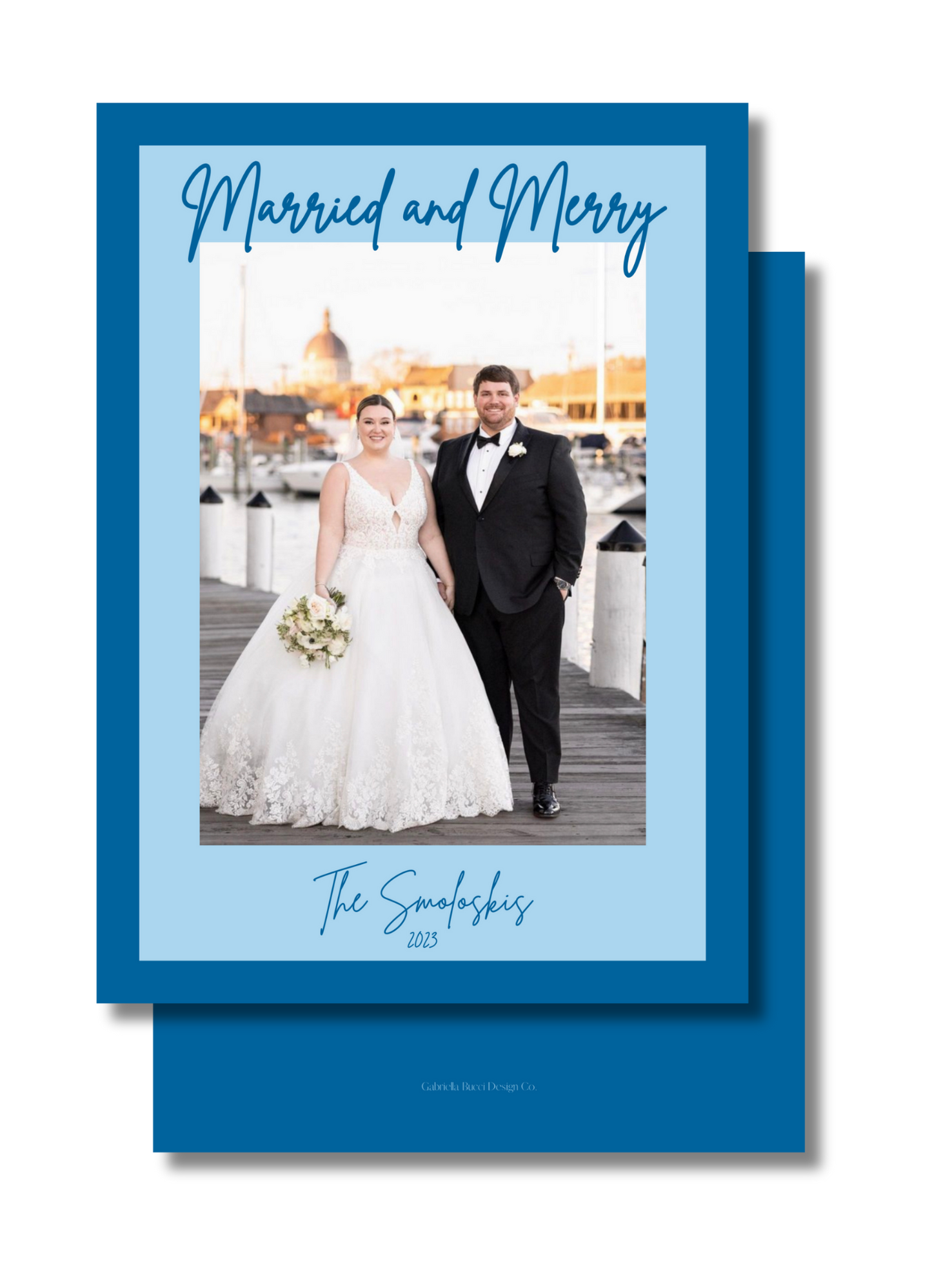 Married and Merry Christmas Card (Blue)