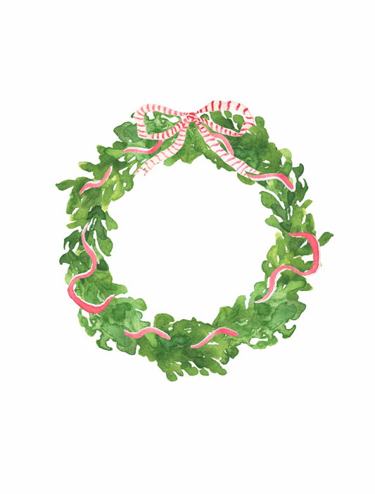 Christmas Wreath Folded Greeting Card