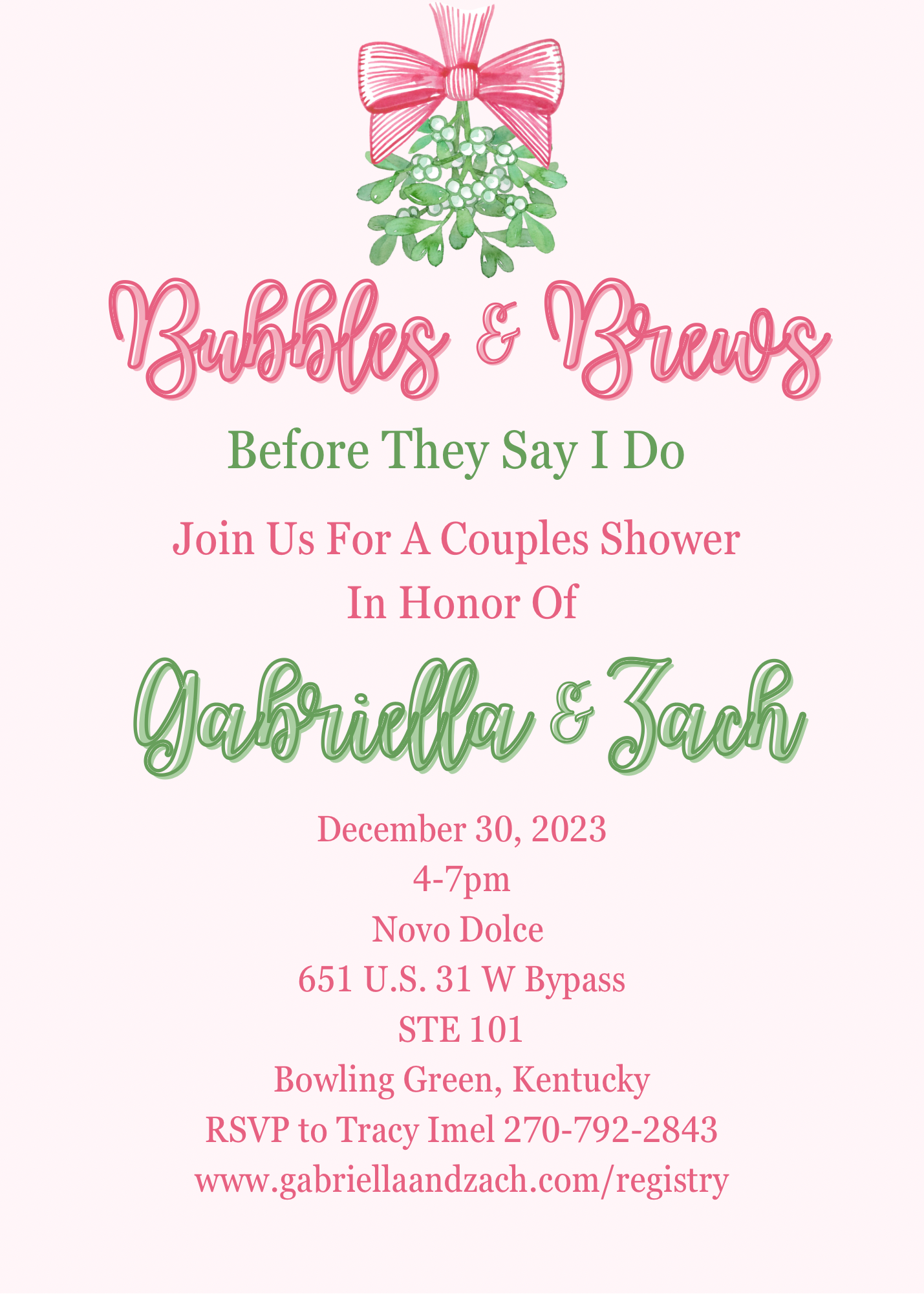 Mistletoe Couples Shower Invitation