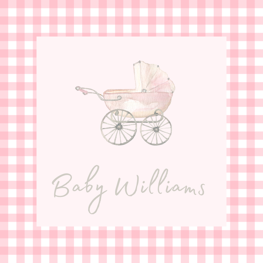 Baby Carriage Tag (Pink)