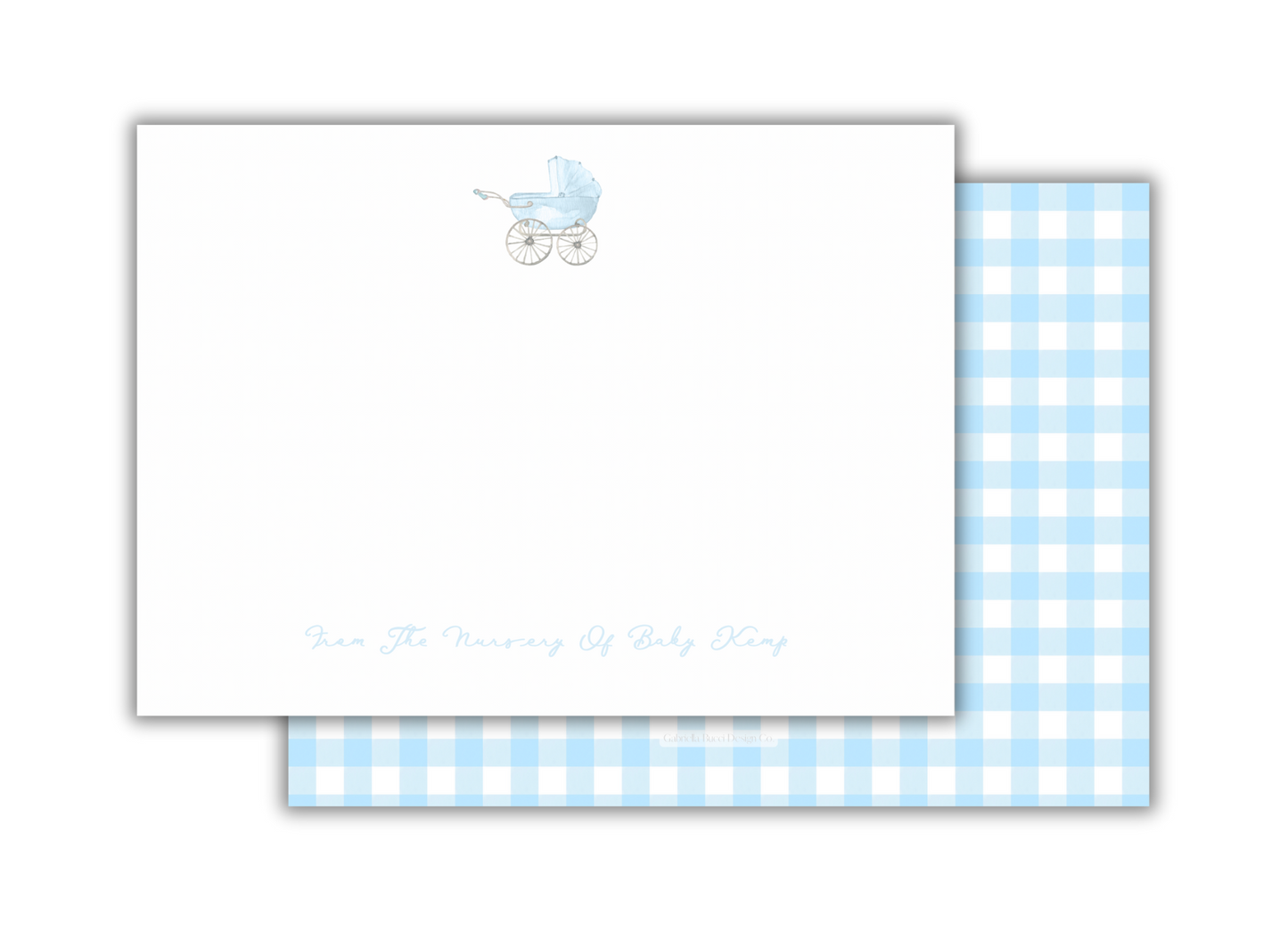 Baby Carriage Notecard (Blue)