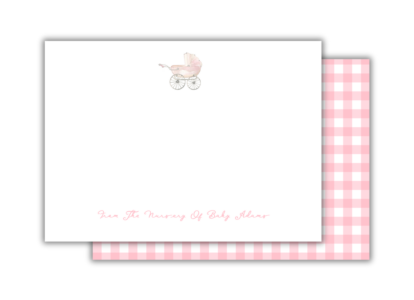 Baby Carriage Notecard Pink