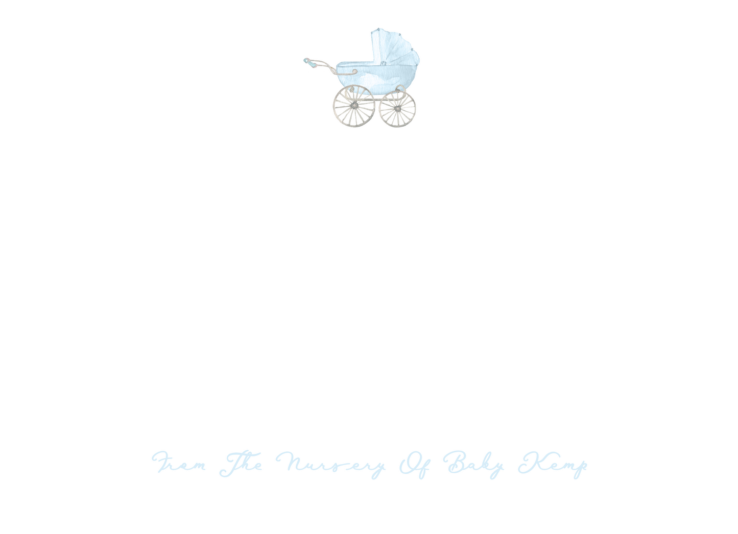 Baby Carriage Notecard (Blue)