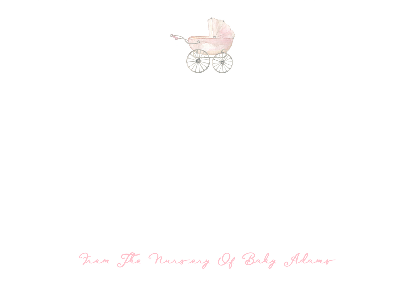 Baby Carriage Notecard Pink